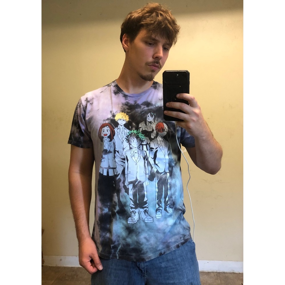 My Hero Academia Tie Dye Shirt Mens Large Deku Bakugo Anime Funimation Graphic